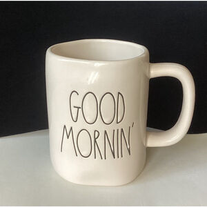 RAE DUNN "GOOD MORNIN" Coffee Mug By Magenta Artisan Coll. Uneven Rim Design